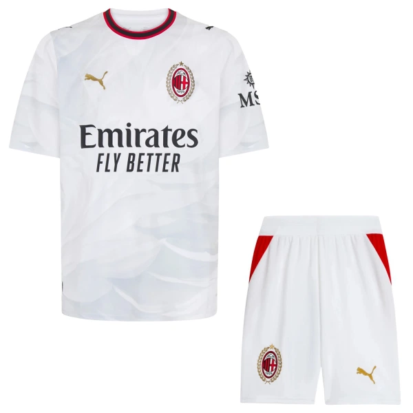 Otroški nogometni dresi kompleti AC Milan Gostujoči 2026/27 bela