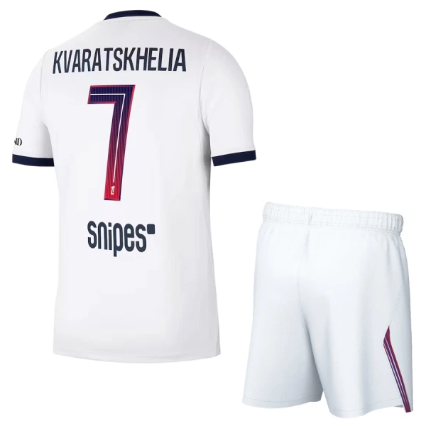 Otroški nogometni dresi kompleti tisk Kvaratskhelia 7 Paris Saint-Germain PSG Gostujoči 2026/27