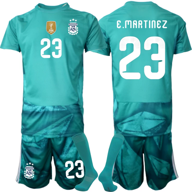 Otroški Vratarski dres kompleti Argentina SP 2026 Emiliano Martinez #23
