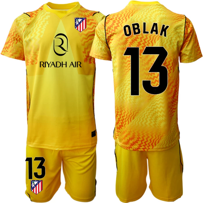 Otroški Vratarski dres kompleti Atletico Madrid 2026-27 rumena Jan Oblak 13
