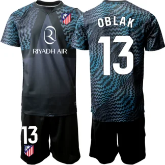 Otroški Vratarski dres kompleti Atletico Madrid Jan Oblak 13 črna 2026-27