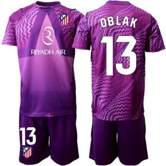 Otroški Vratarski dres kompleti Atletico Madrid Jan Oblak 13 vijolična 2026-27