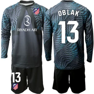 Otroški Vratarski dres kompleti črna Atletico Madrid 2026-27 Jan Oblak 13