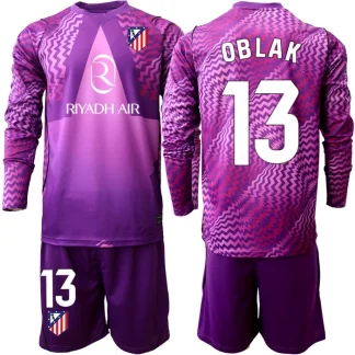 Otroški Vratarski dres kompleti vijolična Atletico Madrid 2026-27 Jan Oblak 13