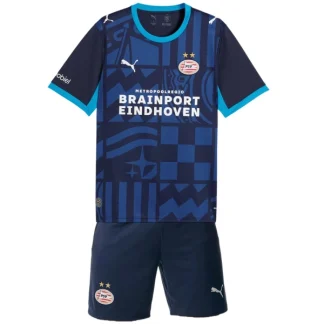 Poceni Otroški nogometni dresi kompleti PSV Eindhoven Tretji 2026-27 modra
