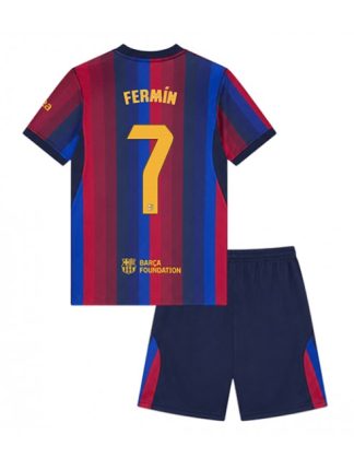 Otroški Nogometni dresi kompleti Barcelona Fermin Lopez #7 Domači 2026-27