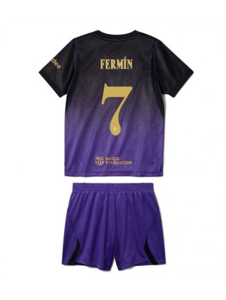 Otroški Nogometni dresi kompleti Barcelona Fermin Lopez #7 Gostujoči 2026-27