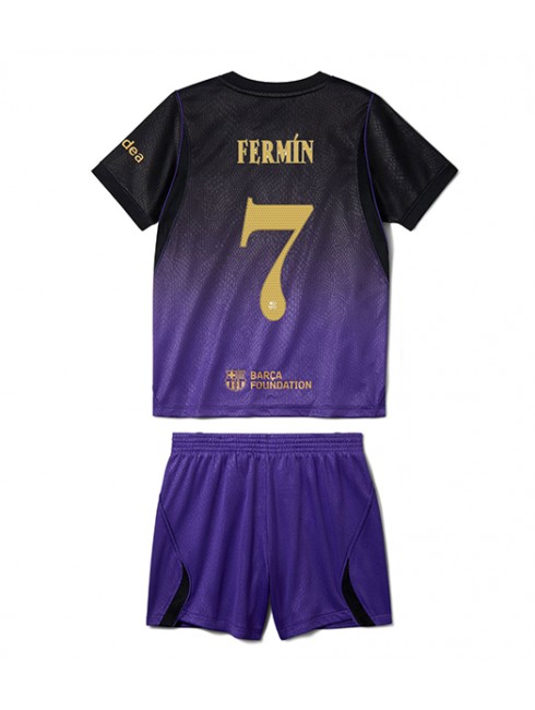 Otroški Nogometni dresi kompleti Barcelona Fermin Lopez #7 Gostujoči 2026-27
