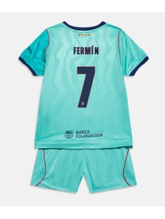 Otroški Nogometni dresi kompleti Barcelona Fermin Lopez #7 Tretji 2026-27