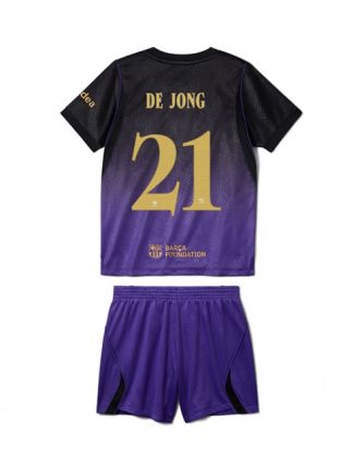 Otroški Nogometni dresi kompleti Barcelona Frenkie de Jong #21 Gostujoči 2026-27