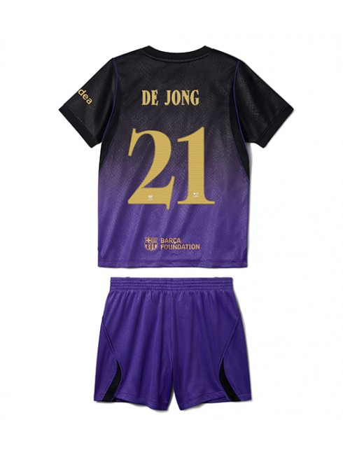 Otroški Nogometni dresi kompleti Barcelona Frenkie de Jong #21 Gostujoči 2026-27
