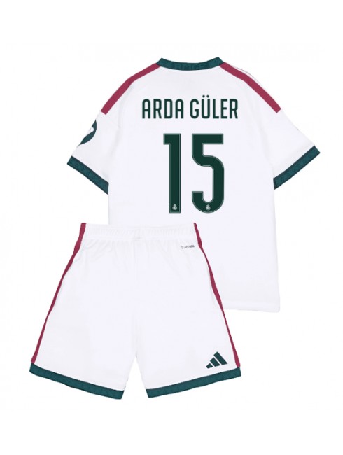 Bela Otroški Nogometni dresi kompleti Real Madrid Arda Guler #15 Domači 2026-27