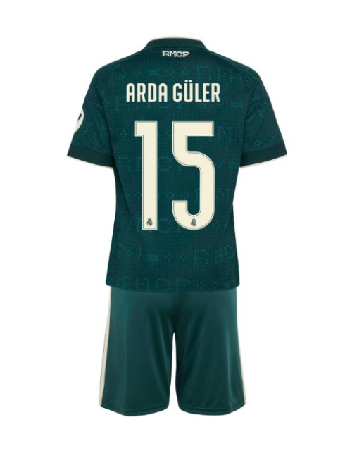 Zelena Otroški Nogometni dresi kompleti Real Madrid Arda Guler #15 Gostujoči 2026-27