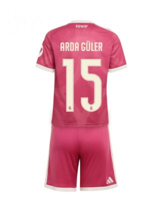 Roza Otroški Nogometni dresi kompleti Real Madrid Arda Guler #15 Tretji 2026-27