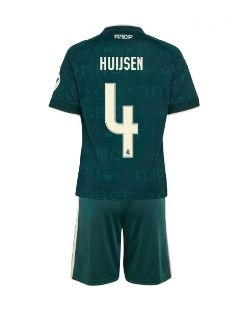 Otroški Nogometni dresi kompleti Real Madrid Dean Huijsen #4 Gostujoči 2026-27