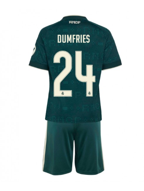 Otroški Nogometni dresi kompleti Real Madrid Denzel Dumfries #24 Gostujoči 2026-27