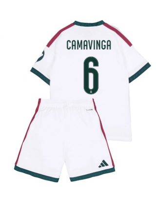 Otroški Nogometni dresi kompleti Real Madrid Eduardo Camavinga #6 Domači 2026-27