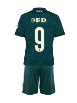 Otroški Nogometni dresi kompleti zelena Real Madrid Endrick #9 Gostujoči 2026-27