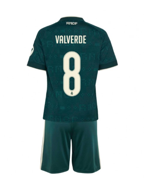 Otroški Nogometni dresi kompleti Real Madrid Federico Valverde #8 Gostujoči 2026-27
