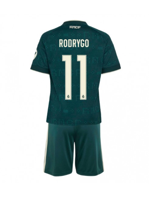 Otroški Nogometni dresi kompleti Real Madrid Rodrygo Goes #11 Gostujoči 2026-27