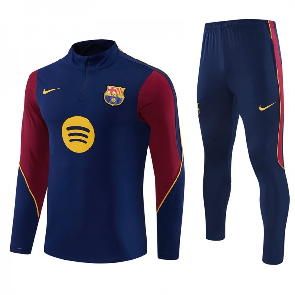 Barcelona Otroški Nogometni Dres Za Trening 2026/27 1/4 Zip modra in rdeča