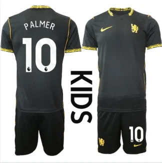 Cole Palmer 10 Chelsea 2026/27 Gostujoči Dres Otroški – črna Nogometni Dres s Kratkimi Hlačami