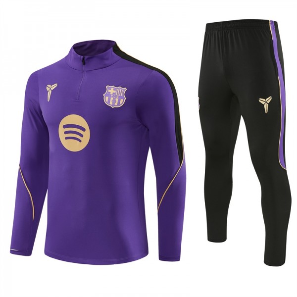 Dres Otroški Za Trening Barcelona 2026/27 1/4 Zip Komplet vijoličen črna