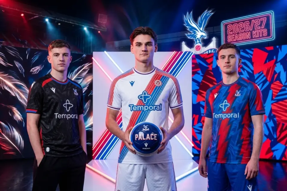 Dresi Crystal Palace za sezono 2026/27: vrača se diagonalni trak, orel rjove