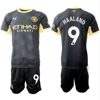Erling Haaland #9 Nogometni dresi kompleti črna Manchester City Gostujoči 2026-27