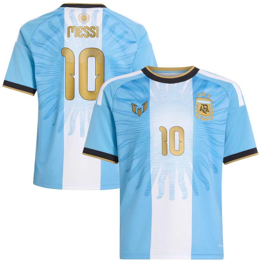 Lionel Messi #10 Otroški dresi Argentina Domači SP 2026 Posebna izdaja Majica za slovo