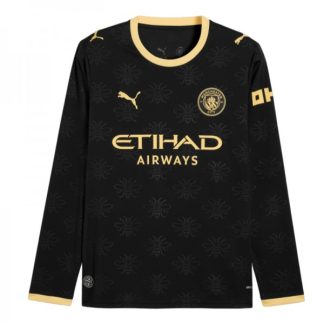Manchester City Gostujoči 2026-27 Moški Nogometni Dres črna Dolgi Rokav
