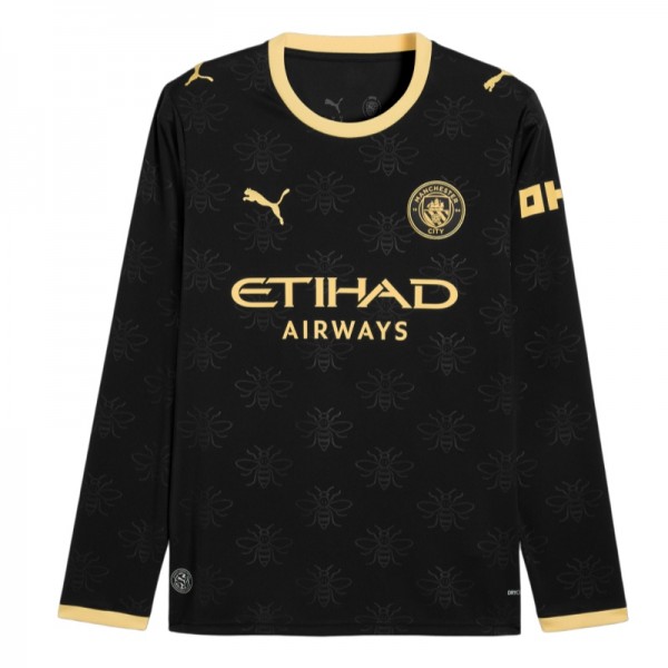 Manchester City Gostujoči 2026-27 Moški Nogometni Dres črna Dolgi Rokav
