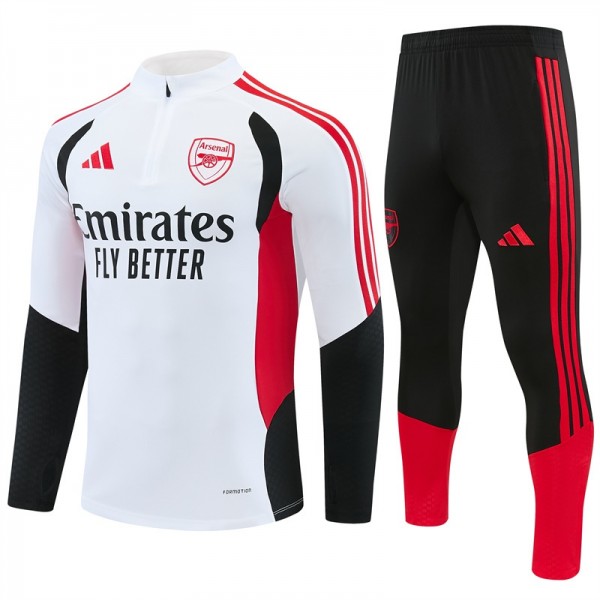 Otroški Arsenal Nogometni dresi Za Trening 2026/27 1/4 Zip bela črna