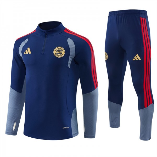Otroški FC Bayern München Modra Nogometni dresi Za Trening 2026/27 1/4 Zip