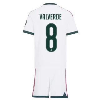 Otroški Nogometni dresi bela Real Madrid 2026-27 Federico Valverde #8 Domači