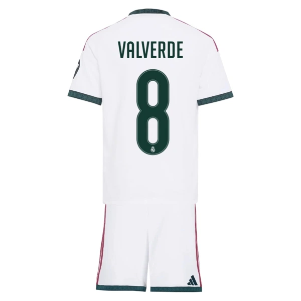 Otroški Nogometni dresi bela Real Madrid 2026-27 Federico Valverde #8 Domači