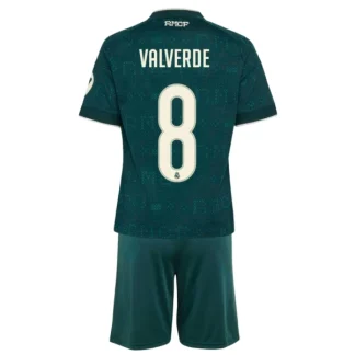 Otroški nogometni dresi z imenom Federico Valverde #8 Real Madrid Gostujoči 2026-27