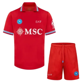 Poceni Otroški Nogometna dres kompleti rdeča SSC Napoli Tretji 2026-27