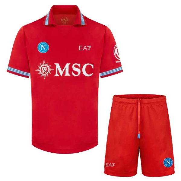 Poceni Otroški Nogometna dres kompleti rdeča SSC Napoli Tretji 2026-27