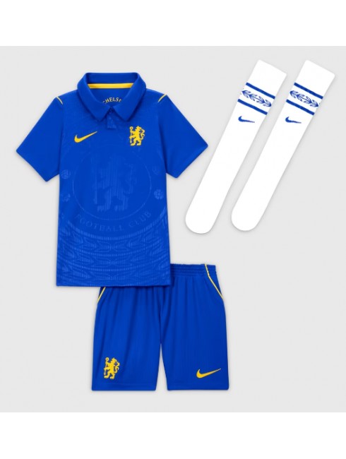 Otroški Nogometni dresi kompleti Chelsea Jamie Gittens #11 Domači 2026-27 moder