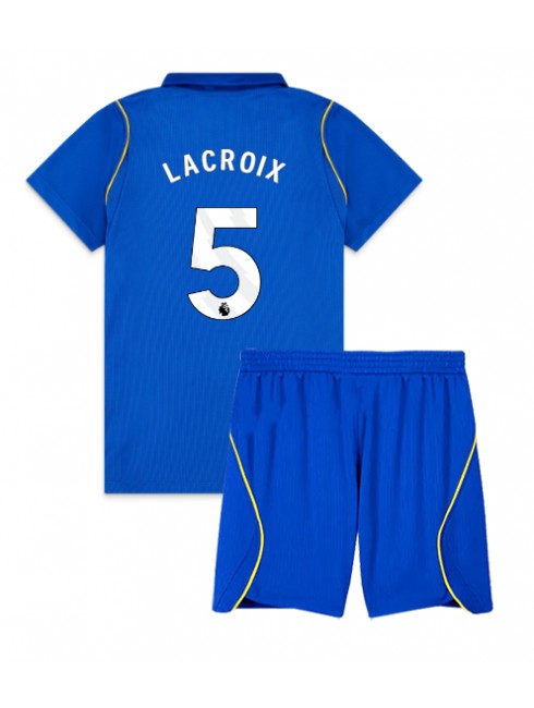 Modra Otroški Nogometni dresi kompleti Chelsea Maxence Lacroix #5 Domači 2026-27