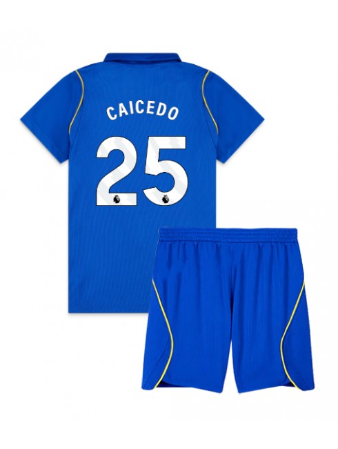 Otroški Nogometni dresi kompleti moder Chelsea Moises Caicedo #25 Domači 2026-27
