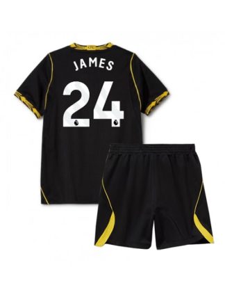 Črna Otroški Nogometni dresi kompleti Chelsea Reece James #24 Gostujoči 2026-27