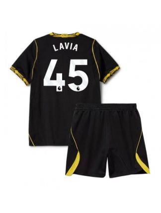 Črna Otroški Nogometni dresi kompleti Chelsea Romeo Lavia #45 Gostujoči 2026-27