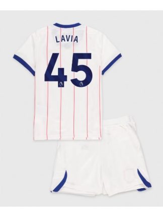 Bela Otroški Nogometni dresi kompleti Chelsea Romeo Lavia #45 Tretji 2026-27