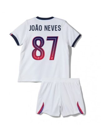 Otroški Nogometni dresi kompleti Paris Saint-Germain PSG Joao Neves #87 Gostujoči 2026-27