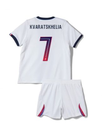 Otroški Nogometni dresi kompleti Paris Saint-Germain PSG Khvicha Kvaratskhelia #7 Gostujoči 2026-27