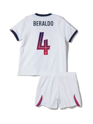 Otroški Nogometni dresi kompleti Paris Saint-Germain PSG Lucas Beraldo #4 Gostujoči 2026-27