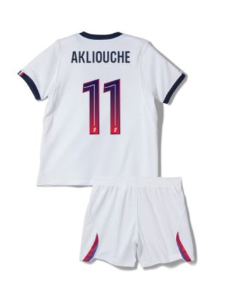 Otroški Nogometni dresi kompleti Paris Saint-Germain PSG Maghnes Akliouche #11 Gostujoči 2026-27
