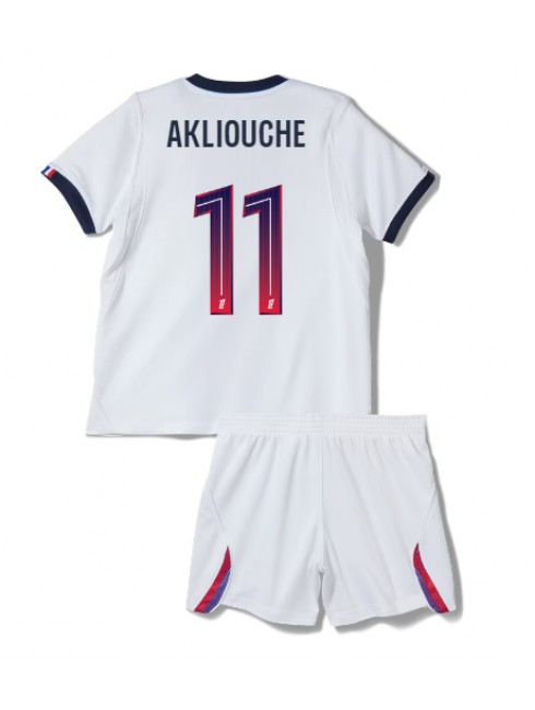 Otroški Nogometni dresi kompleti Paris Saint-Germain PSG Maghnes Akliouche #11 Gostujoči 2026-27